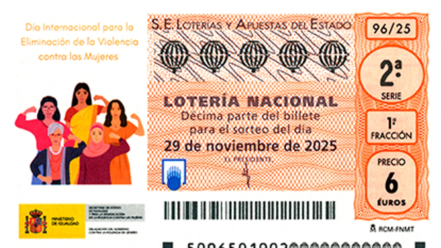 Décimo del sorteo de la Lotería Nacional del sábado 29 de noviembre de 2025. Décimo del sorteo de la Lotería Nacional del sábado 29 de noviembre de 2025.