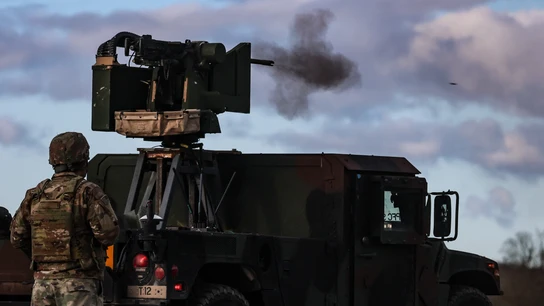 Un ejercicio militar de la OTAN en Holstein, el norte de Alemania. Un ejercicio militar de la OTAN en Holstein, el norte de Alemania.