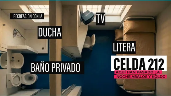 Así es la celda 212 compartida por Ábalos y Koldo: litera, escritorio, repisa y baño con ducha Así es la celda 212 compartida por Ábalos y Koldo: litera, escritorio, repisa y baño con ducha