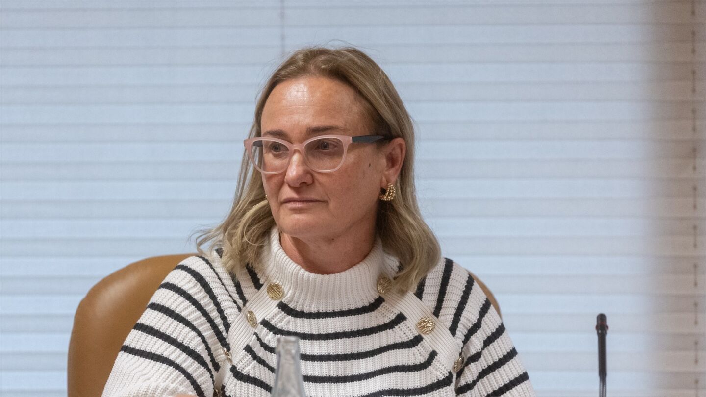 La interventora de la Universidad Complutense, María Elvira Gutiérrez-Vierna, durante la comisión de investigación de la Asamblea de Madrid.