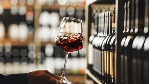 Copa de vino en bodega Copa de vino en bodega