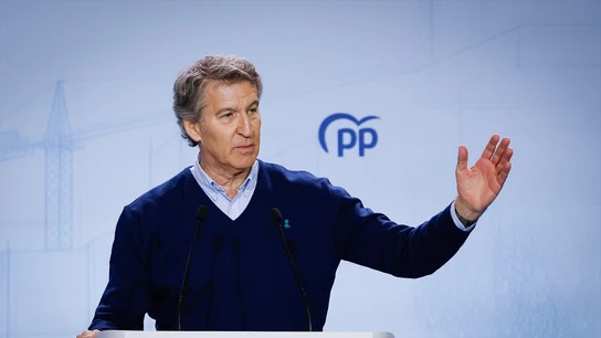 El presidente del Partido Popular, Alberto Núñez Feijóo, durante la segunda jornada del II Foro de las Grandes Ciudades del PP. El presidente del Partido Popular, Alberto Núñez Feijóo, durante la segunda jornada del II Foro de las Grandes Ciudades del PP.
