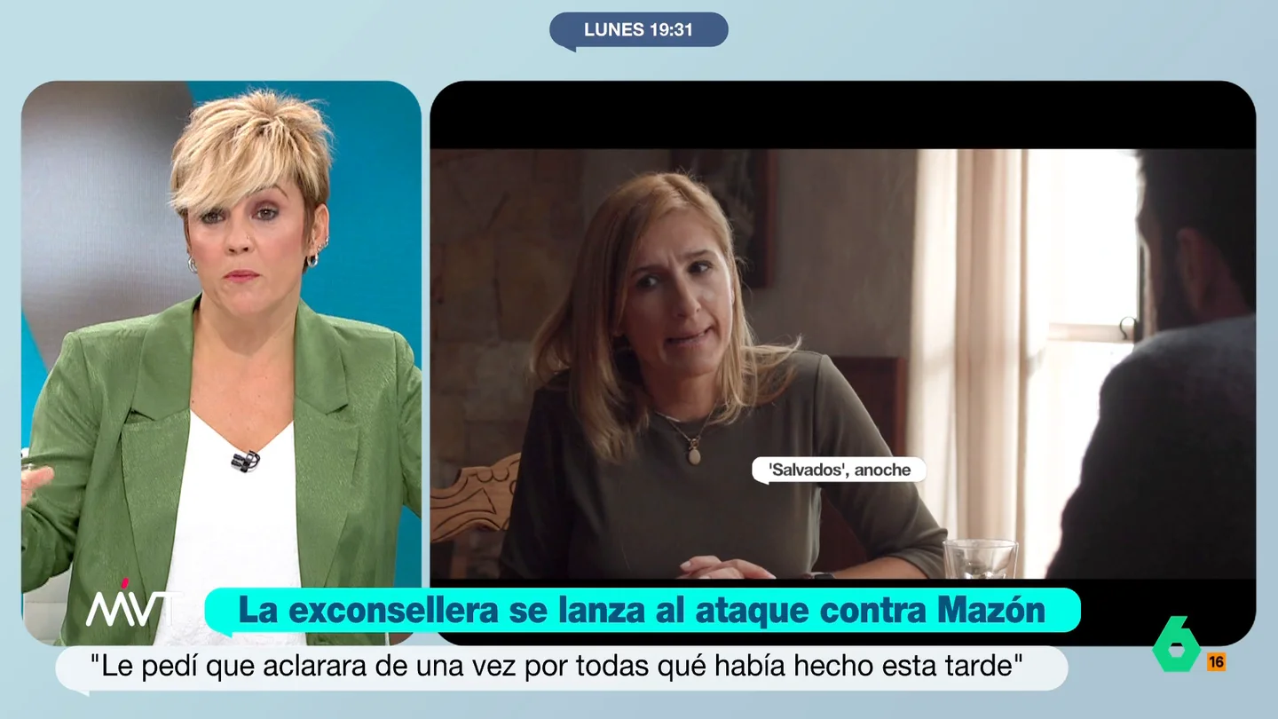 Cristina Pardo, tras la entrevista a Salomé Pradas: "Muchas veces se premia más en política la lealtad que la capacidad para actuar" Cristina Pardo, tras la entrevista a Salomé Pradas: "Muchas veces se premia más en política la lealtad que la capacidad para actuar"