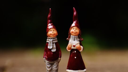 Pareja de mu&ntilde;ecos en Navidad