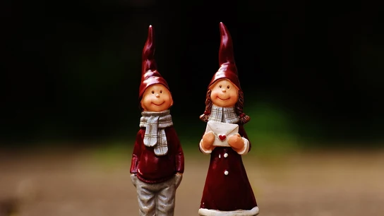 Pareja de muñecos en Navidad Pareja de muñecos en Navidad