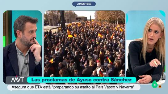 Afra Blanco, sobre Ayuso: "Es de ser muy mala persona intentar revivir a ETA. Es ofensiva, mentirosa e irresponsable"