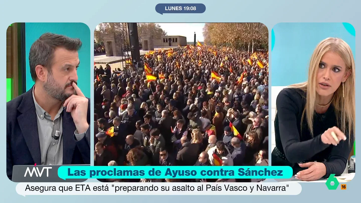 Afra Blanco, sobre Ayuso: "Es de ser muy mala persona intentar revivir a ETA. Es ofensiva, mentirosa e irresponsable" Afra Blanco, sobre Ayuso: "Es de ser muy mala persona intentar revivir a ETA. Es ofensiva, mentirosa e irresponsable"