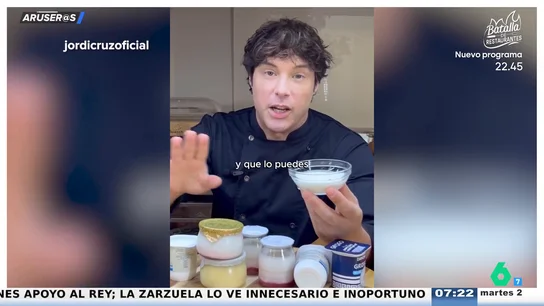 Jordi Cruz asegura en este vídeo que los yogures no tienen fecha de caducidad: "Te los puedes comer dos semanas después y más" Jordi Cruz asegura en este vídeo que los yogures no tienen fecha de caducidad: "Te los puedes comer dos semanas después y más"