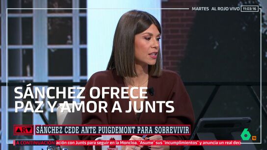 Ainhoa Mart&iacute;nez reacciona a las declaraciones de S&aacute;nchez sobre Junts: "Es una estrategia de cortejo, por momentos, de sumisi&oacute;n"