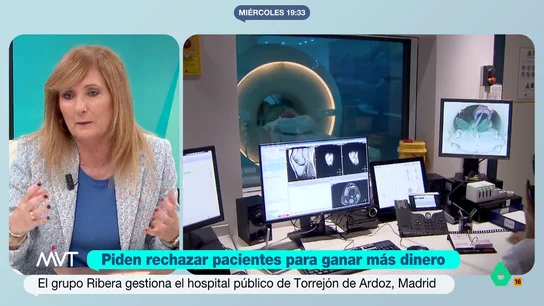 Mayte Alcaraz, tras el escándalo del hospital de Torrejón: "El foco no hay que ponerlo en la empresa, sino en la Comunidad de Madrid" Mayte Alcaraz analiza en este vídeo las palabras del CEO de Ribera Salud en las que pide a los trabajadores del hospital público de Torrejón de Ardoz que rechacen pacientes para que la empresa gane más dinero.