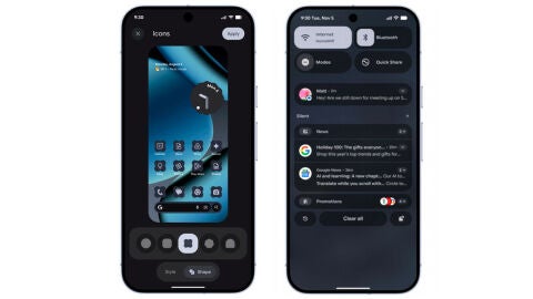 Nuevos iconos y resúmenes de IA en Android 16