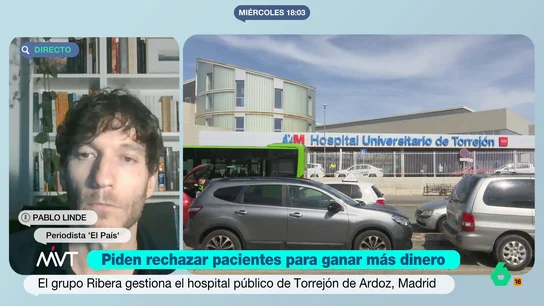 El periodista de 'El País' sobre la empresa que gestiona el hospital de Torrejón: "Se sospechaba, pero nunca habíamos oído decirlo de forma tan cruda” El periodista de 'El País' sobre la empresa que gestiona el hospital de Torrejón: "Se sospechaba, pero nunca habíamos oído decirlo de forma tan cruda”