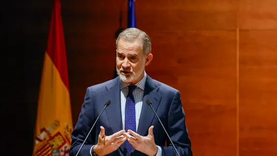 El rey Felipe VI durante su discurso en la Universidad Rey Juan Carlos, este miércoles, en Madrid. El rey Felipe VI durante su discurso en la Universidad Rey Juan Carlos, este miércoles, en Madrid.