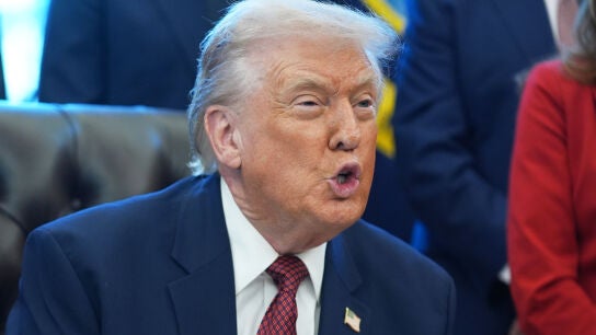 El presidente de Estados Unidos, Donald Trump, este mi&eacute;rcoles, en el Despacho Oval. 