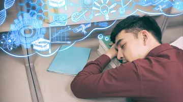 Hombre durmiendo y soñando Hombre durmiendo y soñando