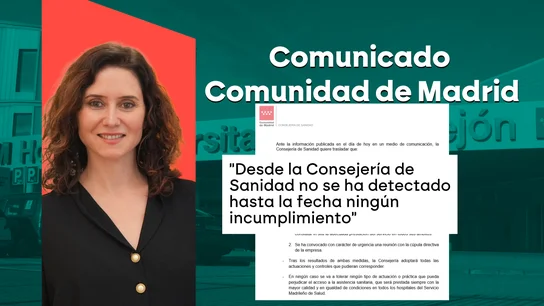 El comunicado emitido por la Consejería de Sanidad de la Comunidad de Madrid tras conocerse el escándalo del hospital de Torrejón. El comunicado emitido por la Consejería de Sanidad de la Comunidad de Madrid tras conocerse el escándalo del hospital de Torrejón.