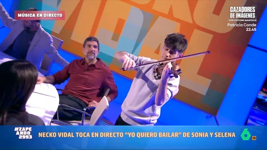 VÍDEO | El tremendo momento de Necko Vidal versionando 'Yo quiero bailar' de Sonia y Selena con el violín Esta semana se conocía la poco amistosa separación de Sonia y Selena. Con este motivo, Necko Vidal habla del 'Yo quiero bailar' del dúo, una de esas canciones imperecederas que incluso se atreve a tocar con el violín.