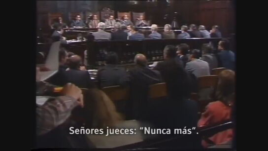 Imagen del juicio contra los responsables de la dictadura militar en Argentina. 