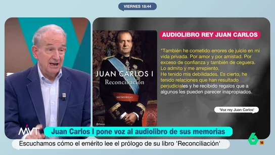¿Cuánto podría ganar Juan Carlos I con sus memorias? José Apezarena comparte sus cálculos Este viernes se ha publicado la versión en audiolibro de las memorias del rey Juan Carlos I. El propio monarca ha sido el encargado de locutar varios pasajes de este.