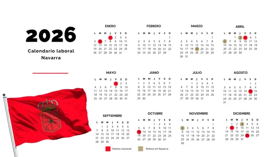Calendario laboral de Navarra para 2026 Calendario laboral de Navarra para 2026