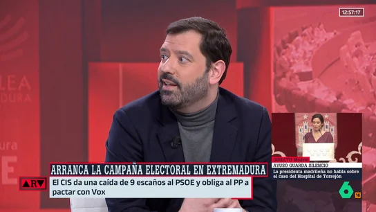 Valdivia reflexiona sobre cuál será el resultado de las elecciones en Extremadura: "El PP va a depender más de Vox" Valdivia reflexiona sobre cuál será el resultado de las elecciones en Extremadura: "El PP va a depender más de Vox"