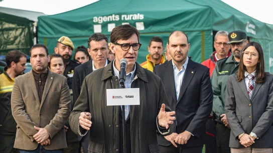 El president de la Generalitat, Salvador Illa, visita el centro de mando avanzado de contención de la peste porcina africana en Santa Perpètua de Mogoda, Barcelona. El president de la Generalitat, Salvador Illa, visita el centro de mando avanzado de contención de la peste porcina africana en Santa Perpètua de Mogoda, Barcelona.