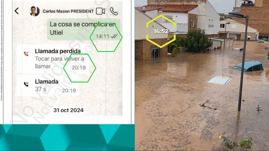 Imágenes de Utiel mientras Pradas avisaba a Mazón de que "la cosa" se estaba complicando. Imágenes de Utiel mientras Pradas avisaba a Mazón de que "la cosa" se estaba complicando.