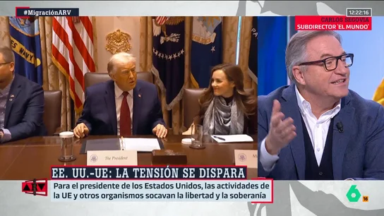 Carlos Segovia reacciona a las amenazas de Trump a la Unión Europea: "Es un delirio" Carlos Segovia reacciona a las amenazas de Trump a la Unión Europea: "Es un delirio"