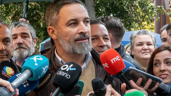El presidente de Vox, Santiago Abascal, este viernes. El presidente de Vox, Santiago Abascal, este viernes.
