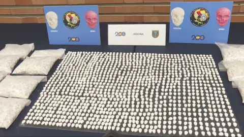 Imagen de los ocho kilos de pastillas de heroína incautadas en Madrid Imagen de los ocho kilos de pastillas de heroína incautadas en Madrid