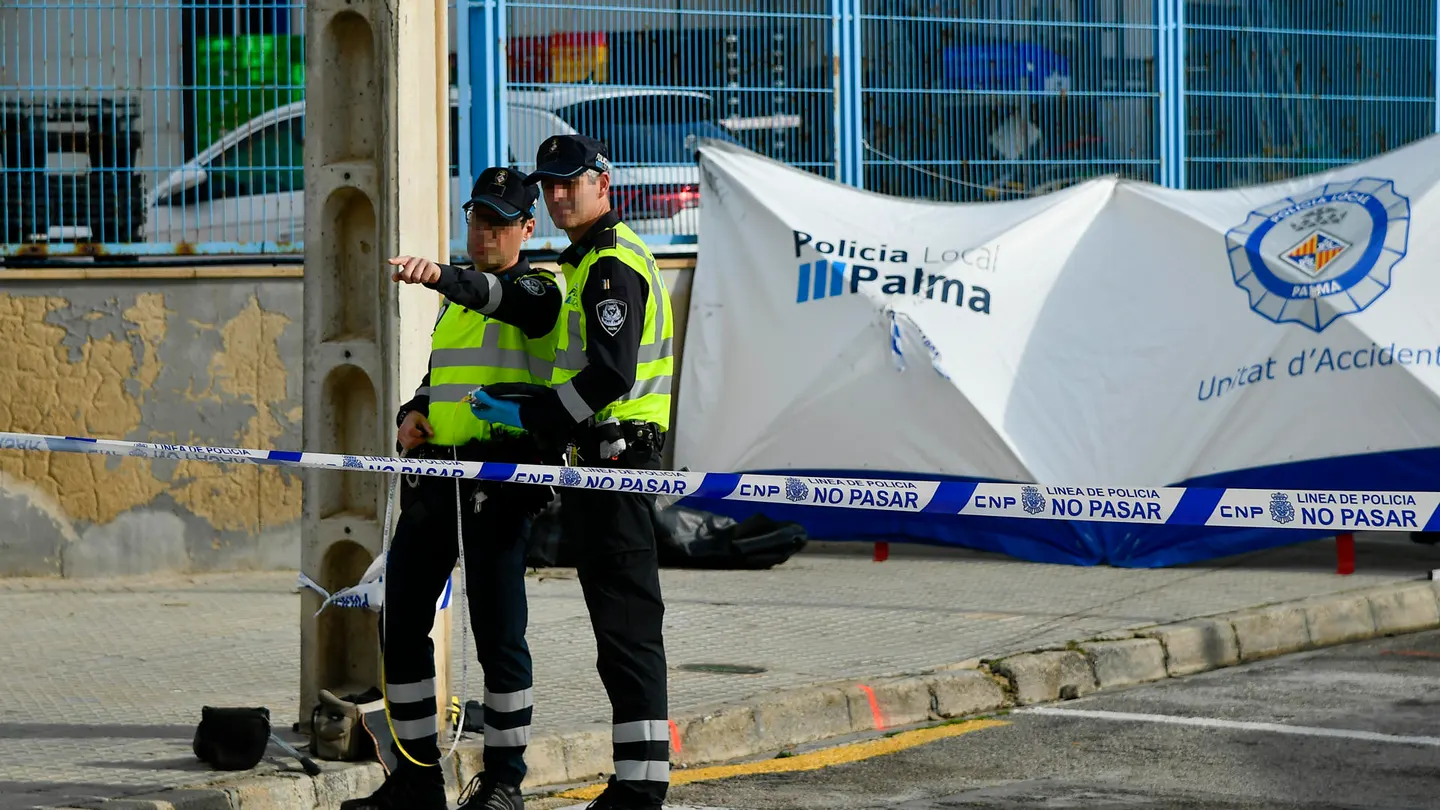 Dispositivo policial en Palma tras el atropello. Dispositivo policial en Palma tras el atropello.