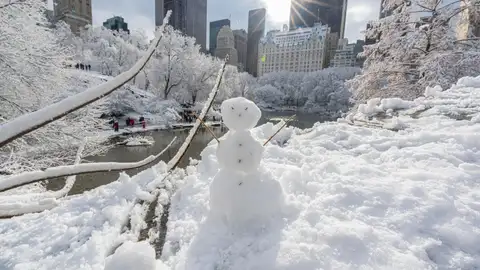 Nueva York con la primera nevada de la temporada Nueva York con la primera nevada de la temporada