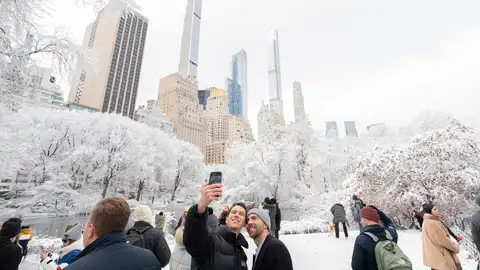 Nueva York con la primera nevada de la temporada Nueva York con la primera nevada de la temporada
