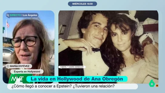 María Estévez, sobre la relación de Ana Obregón y Epstein: "Me sorprende que diga lo del Rolls cuando no todavía no era millonario" María Estévez, corresponsal de laSexta en Los Ángeles, analiza en este vídeo la trayectoria de Ana Obregón en Hollywood y la sorprendente información sobre su relación con el depredador sexual Jeffrey Epstein.