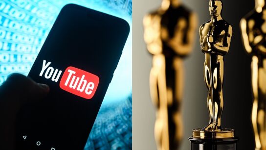 Imagen del logotipo de YouTube y de las estatulillas de los premios Oscar 