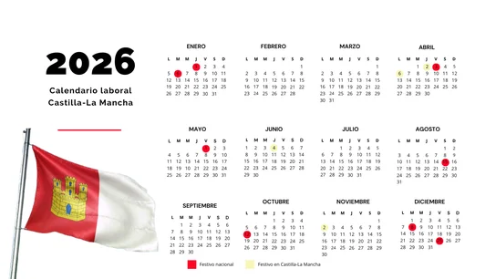 Calendario laboral de Castilla-La Mancha de 2026 Calendario laboral de Castilla-La Mancha de 2026