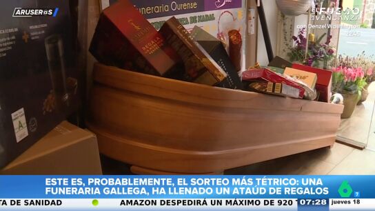 Una funeraria gallega sortea un ata&uacute;d lleno de regalos y se hace viral