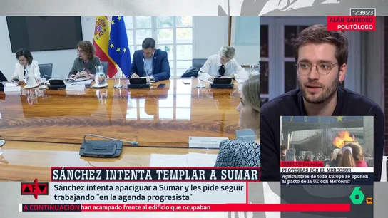 La reflexión de Alán Barroso sobre la postura de Sumar con el PSOE: "Para que sea creíble una amenaza, tiene que haber consecuencias" La reflexión de Alán Barroso sobre la postura de Sumar con el PSOE: "Para que sea creíble una amenaza, tiene que haber consecuencias"