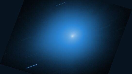 Imagen del cometa 3I/ATLAS tomada por el telescopio espacial Hubble. 