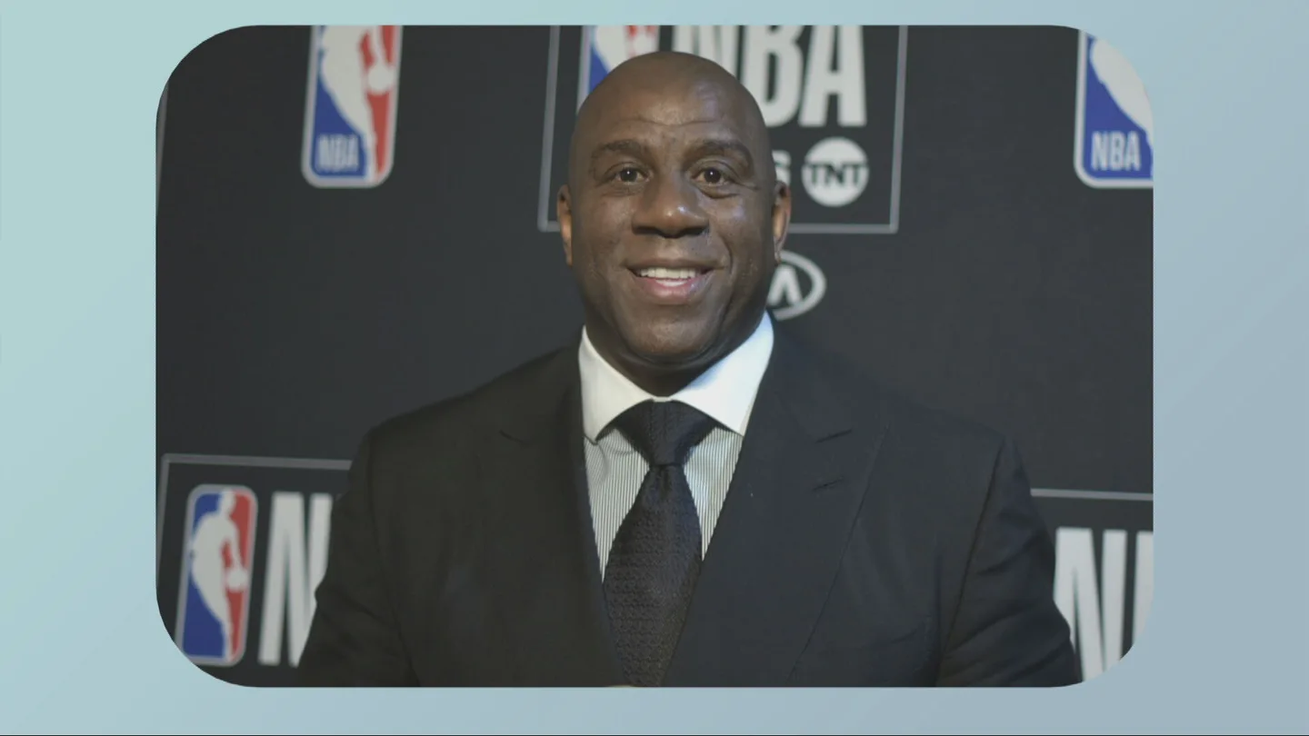 Imagen de archivo del jugador de baloncesto Magic Johnson Imagen de archivo del jugador de baloncesto Magic Johnson