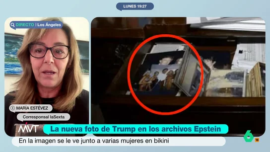 María Estévez, sobre la foto de Trump en los archivos de Epstein: "Las sospechas a su alrededor están creciendo" Entre los archivos publicados por parte del Departamento de Justicia se incluía una fotografía en la que se podía ver al presidente de EEUU. Poco después, la imagen ha desaparecido, lo que ha generado una gran polémica.