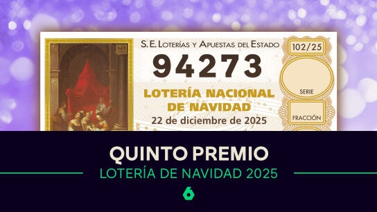 94273, sexto quinto premio de la Loter&iacute;a de Navidad de 2025