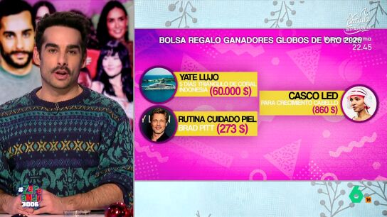 V&Iacute;DEO | Desde viajes de lujo hasta vino de 210.000 d&oacute;lares: as&iacute; es la exclusiva bolsa de regalos de los Globos de Oro