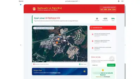 Rastreador de Papá Noel generado por Gemini Rastreador de Papá Noel generado por Gemini