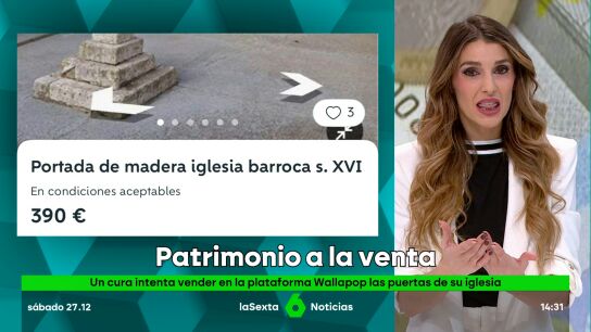 El cura de Ventosa de la Cuesta intenta poner a la venta por 390 euros las puertas de su iglesia en Wallapop