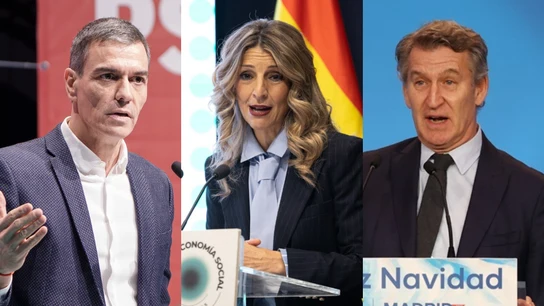 Pedro Sánchez, Yolanda Díaz y Alberto Núñez Feijóo Pedro Sánchez, Yolanda Díaz y Alberto Núñez Feijóo