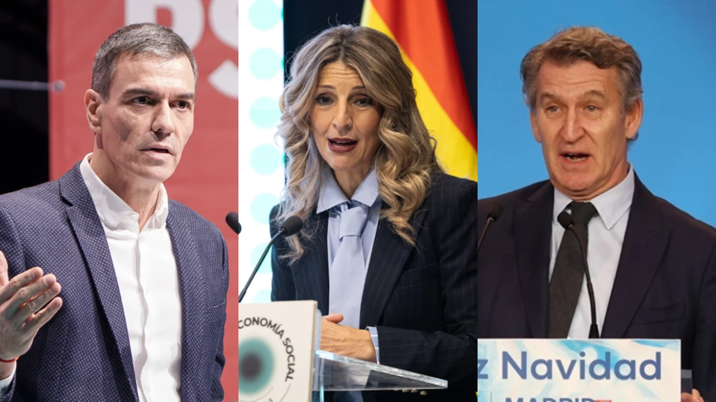 Pedro Sánchez, Yolanda Díaz y Alberto Núñez Feijóo Pedro Sánchez, Yolanda Díaz y Alberto Núñez Feijóo