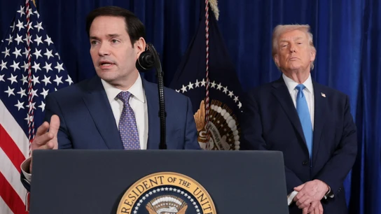 El secretario de Estado de EEUU, Marco Rubio, bajo la mirada de Donald Trump El secretario de Estado de EEUU, Marco Rubio, bajo la mirada de Donald Trump