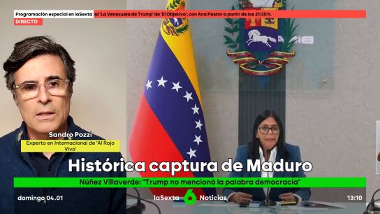 Sandro Pozzi, sobre Delcy Rodr&iacute;guez: "Es la l&iacute;der facto de Venezuela y la &uacute;nica interlocutora que tiene Donald Trump"
