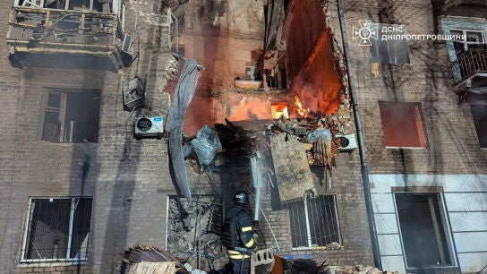 Consecuencias del ataque con drones rusos en territorio ucraniano.